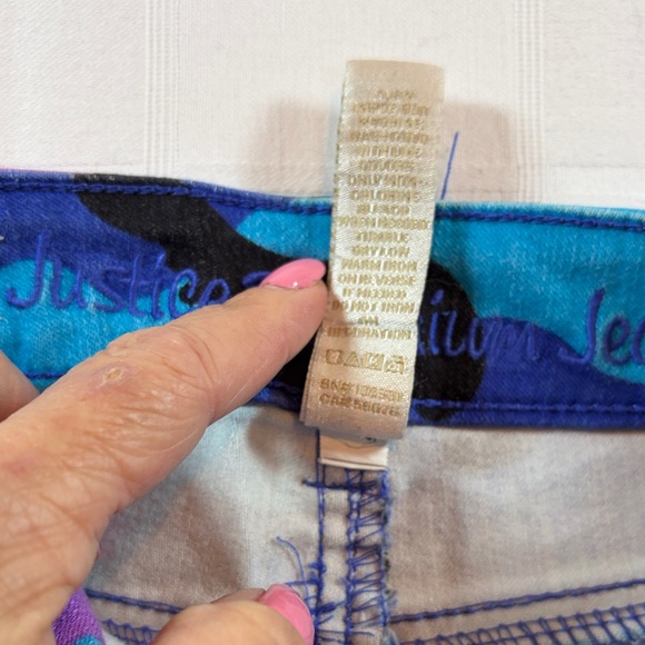 Justice Premium Blue and Purple Camouflage Jean Shorts - Picture 3 of 10